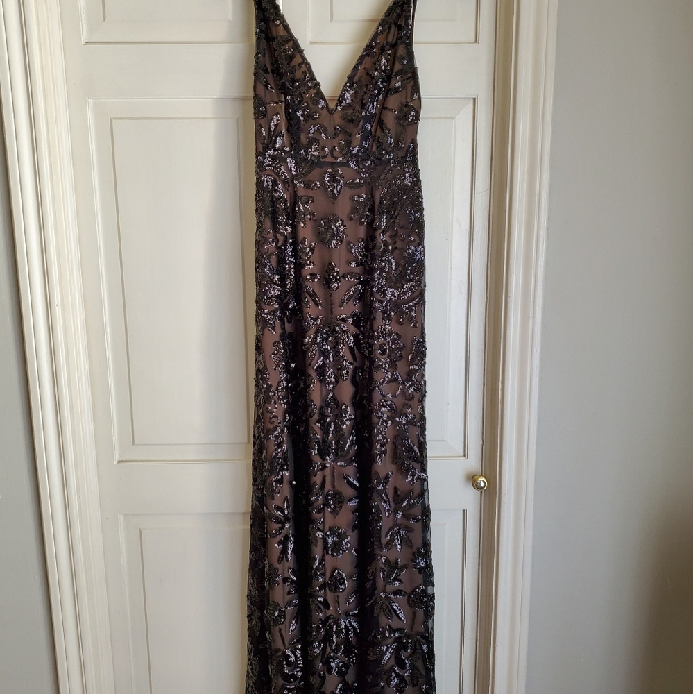 BCBG black sequin dress